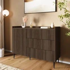 Zestawy Mebli Do Salonu|Komody>JUREK Komoda do salonu na nóżkach nowoczesna 126 cm ASPERO orzech