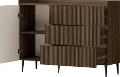 Zestawy Mebli Do Salonu|Komody>JUREK Komoda do salonu na nóżkach nowoczesna 126 cm ASPERO orzech