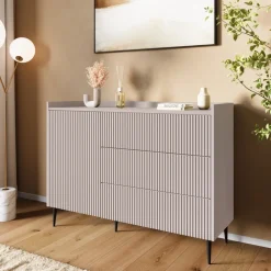 Zestawy Mebli Do Salonu|Komody>JUREK Komoda do salonu na nóżkach nowoczesna 126 cm ASPERO kaszmir