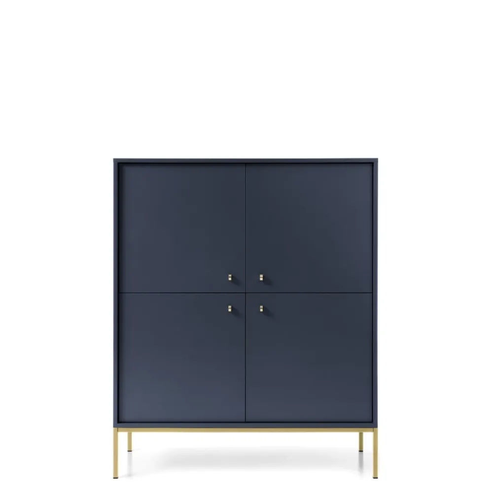Komody>PIASKI Komoda do salonu nowoczesna MONTI granat złoty granatowy