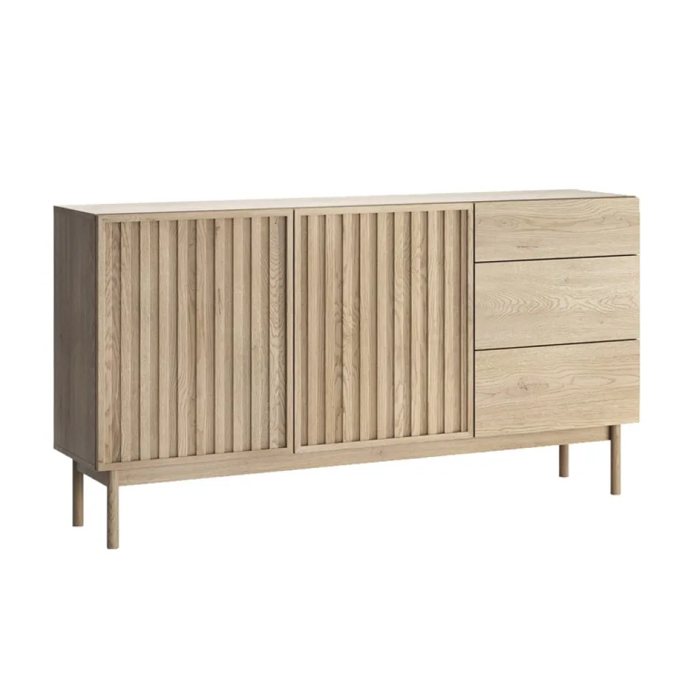 Komody|Zestawy Mebli Do Salonu>GAŁA MEBLE Komoda do salonu SOLVO 160 cm dąb cremona z szufladami i lamelami