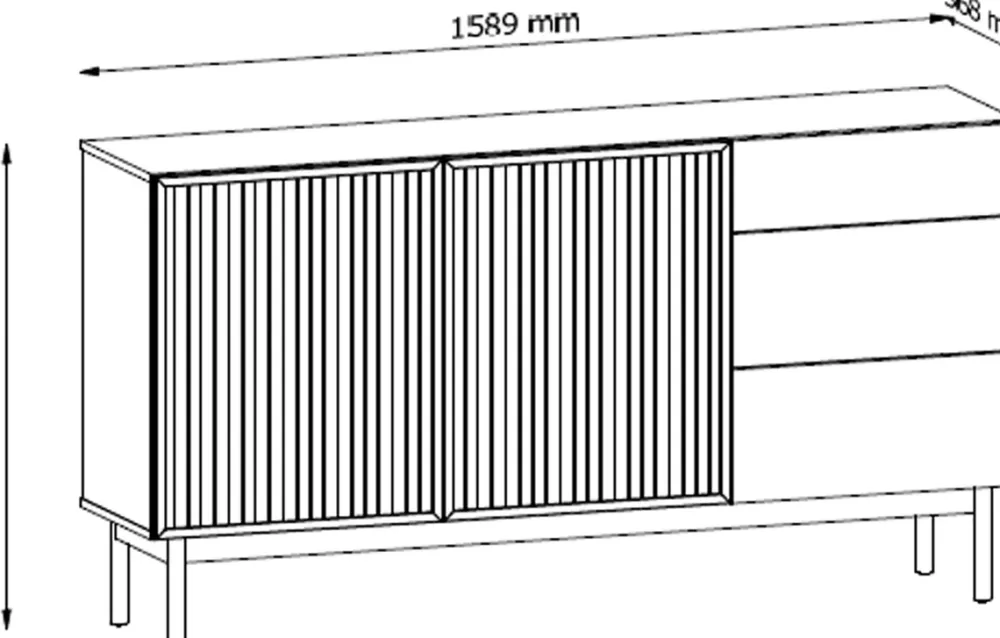 Komody|Zestawy Mebli Do Salonu>GAŁA MEBLE Komoda do salonu SOLVO 160 cm dąb cremona z szufladami i lamelami
