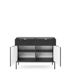 Komody>PIASKI Komoda do salonu w stylu glamour AVANTI czarny