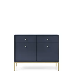 Komody>PIASKI Komoda do salonu z szufladami MONTI granat złoty granatowy