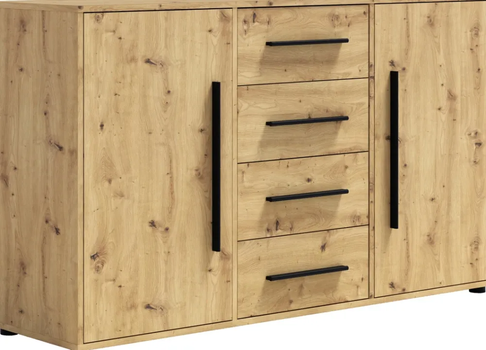 Zestawy Mebli Do Sypialni|Komody>GiB Meble Komoda do sypialni 150 cm z szufladami MAXIDO dąb artisan