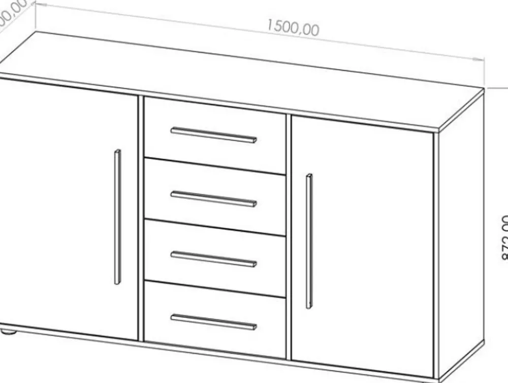 Zestawy Mebli Do Sypialni|Komody>GiB Meble Komoda do sypialni 150 cm z szufladami MAXIDO dąb artisan