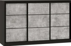 Komody>BROMARKT Komoda do sypialni 160 cm z drążkami i szufladami LOFT beton