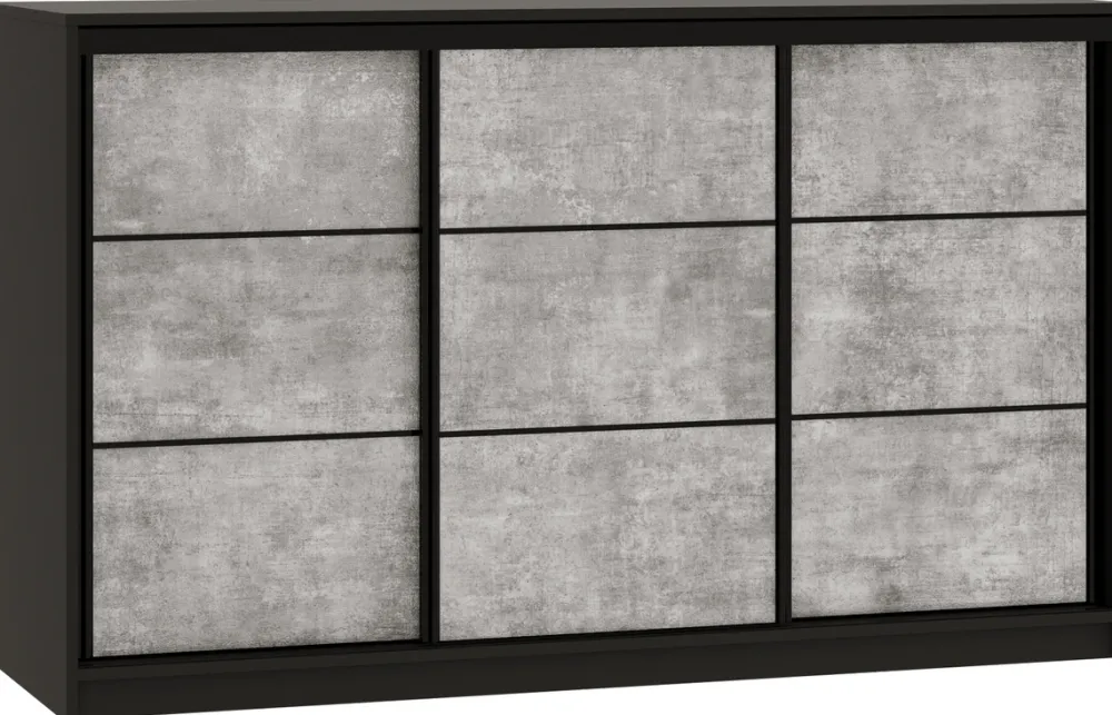 Komody>BROMARKT Komoda do sypialni 160 cm z drążkami i szufladami LOFT beton