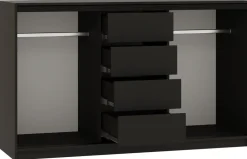 Komody>BROMARKT Komoda do sypialni 160 cm z drążkami i szufladami LOFT beton