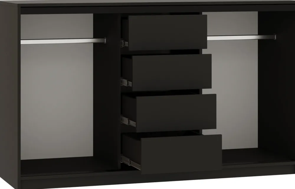 Komody>BROMARKT Komoda do sypialni 160 cm z drążkami i szufladami LOFT beton