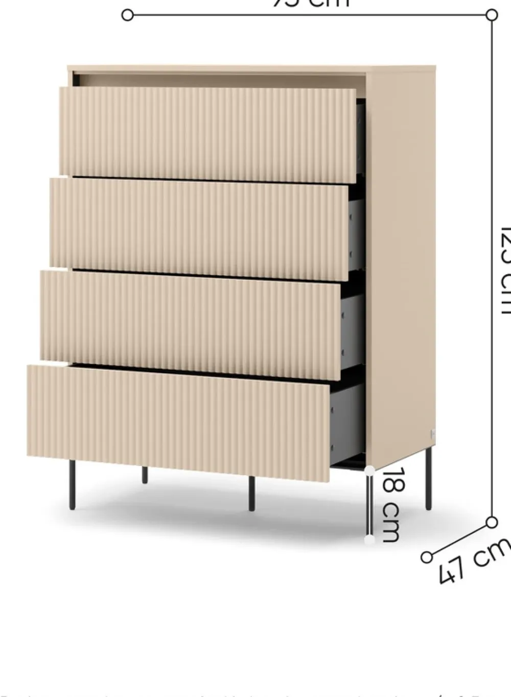 Zestawy Mebli Do Salonu>lenart. Komoda do sypialni salonu 93 cm z oświetleniem i szufladami beżowa TREND