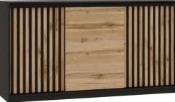 Komody>BROMARKT Komoda do sypialni z lamelami i szufladami 180 cm LOFT