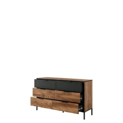 Zestawy Mebli Do Sypialni|Komody>LASKI Komoda do sypialni z szufladami MESSA kasztan antracyt