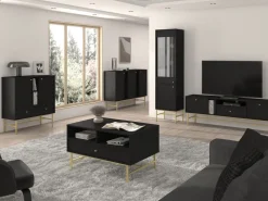 Komody>Lempert Komoda dwudrzwiowa do salonu 84 cm TOKEN czarny czarny grafit