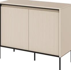 Komody|Zestawy Mebli Do Salonu>lenart. Komoda dwudrzwiowa do salonu z oświetleniem i półkami TREND