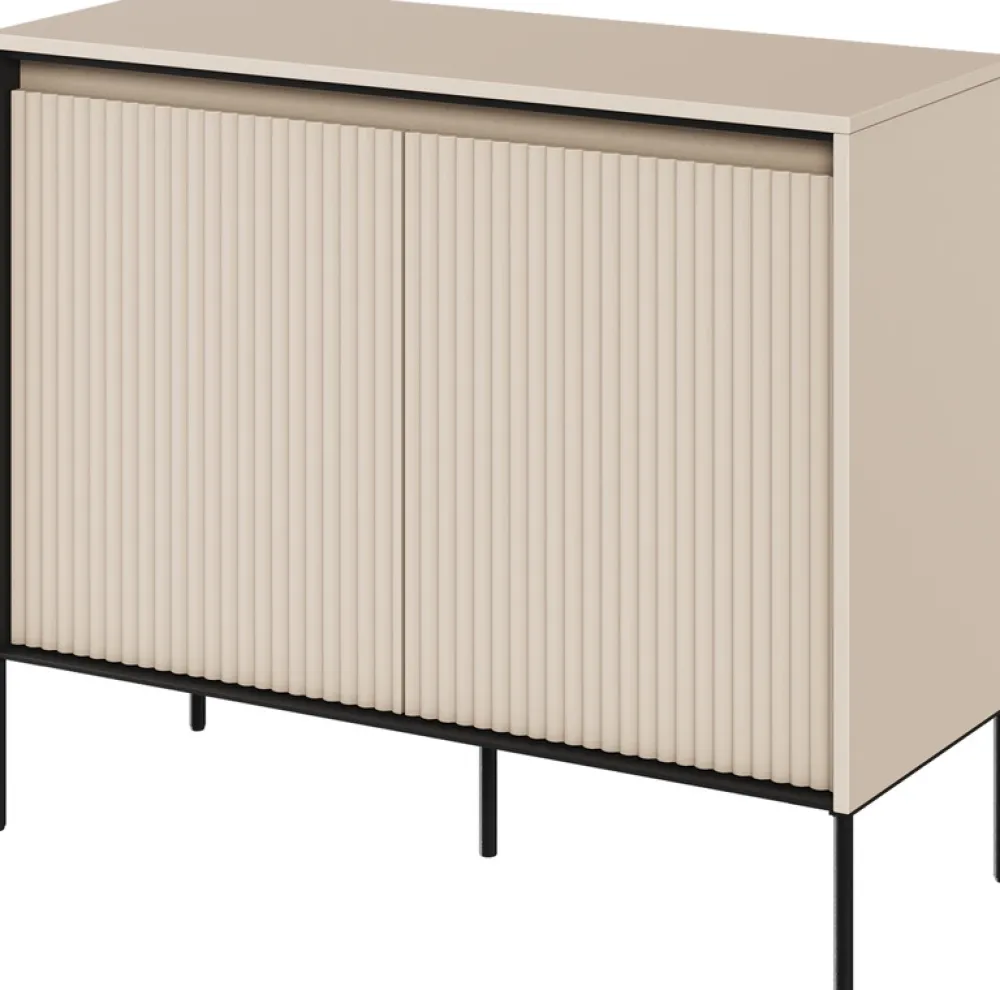 Komody|Zestawy Mebli Do Salonu>lenart. Komoda dwudrzwiowa do salonu z oświetleniem i półkami TREND