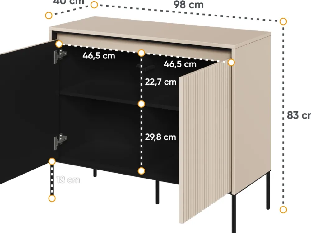 Komody|Zestawy Mebli Do Salonu>lenart. Komoda dwudrzwiowa do salonu z oświetleniem i półkami TREND