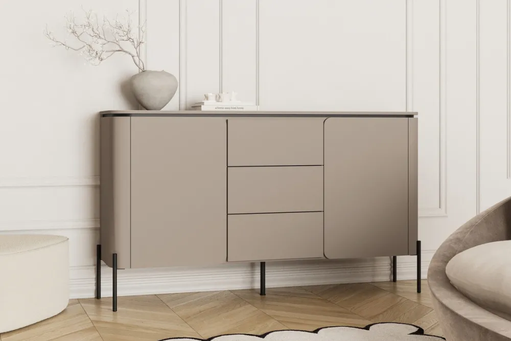 Komody>Helvetia Komoda dwudrzwiowa do salonu 162 cm z szufladami i półkami congo BELLO