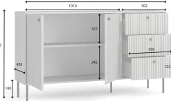 Zestawy Mebli Do Salonu|Komody></noscript>MEBLOSIEK Komoda dwudrzwiowa IRYS 156 cm z szufladami szara