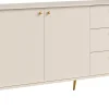 Komody>MEBLOSIEK Komoda dwudrzwiowa ROSEA 156 cm do salonu beż piaskowy