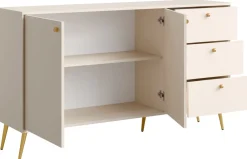Komody>MEBLOSIEK Komoda dwudrzwiowa ROSEA 156 cm do salonu beż piaskowy