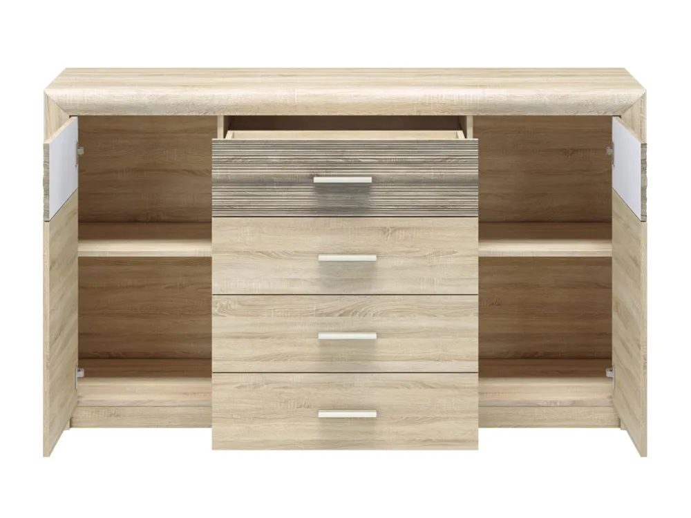 Meble Młodzieżowe|Zestawy Mebli Do Salonu>ML Meble Komoda dwudrzwiowa z szufladami 165 cm CASTEL dąb sonoma
