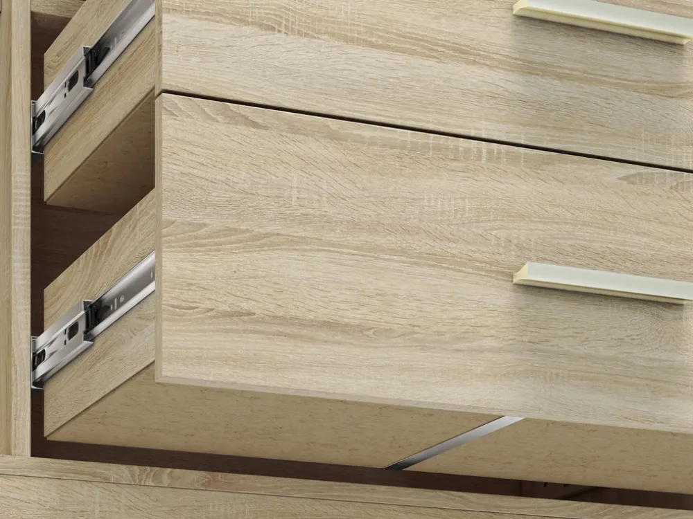 Meble Młodzieżowe|Zestawy Mebli Do Salonu>ML Meble Komoda dwudrzwiowa z szufladami 165 cm CASTEL dąb sonoma