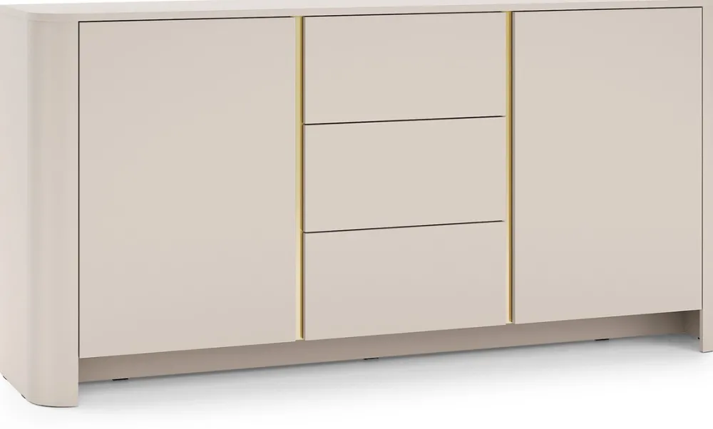 Komody|Zestawy Mebli Do Salonu>PIASKI Komoda dwudrzwiowa z szufladami 168 cm BELVI kaszmir