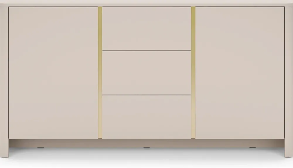 Komody|Zestawy Mebli Do Salonu>PIASKI Komoda dwudrzwiowa z szufladami 168 cm BELVI kaszmir