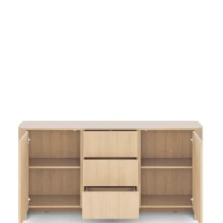 Komody>PIASKI Komoda dwudrzwiowa z szufladami 168 cm dąb vicenza BELVI dąb vincenza