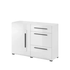 Komody>Helvetia Komoda jednodrzwiowa z szufladami połysk TELOS biały