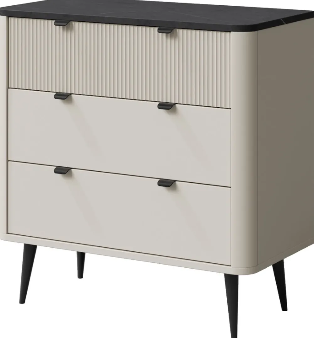 Zestawy Mebli Do Salonu>JUREK Komoda kaszmirowa z szufladami 90 cm do salonu MIREL