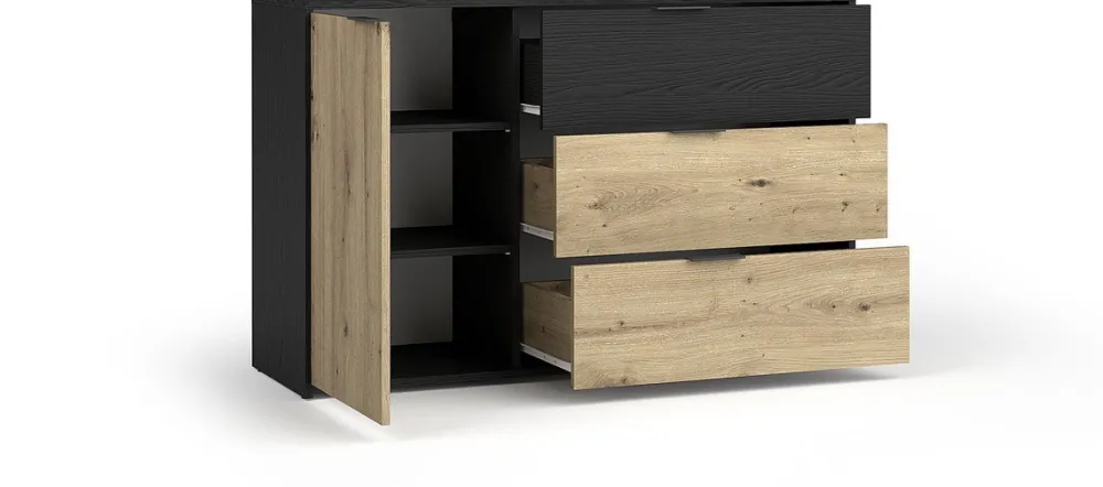 Zestawy Mebli Do Sypialni|Komody>MEBLOSIEK Komoda loftowa do sypialni 125 cm UTOPIA z szufladami