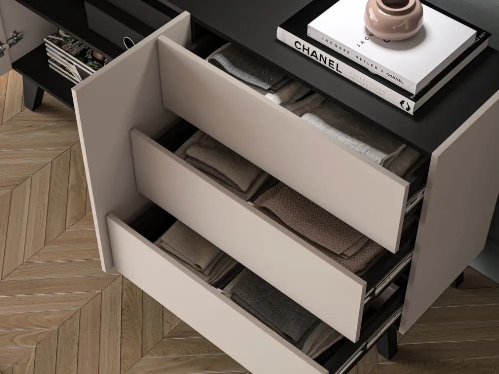 Meble Dla Dzieci|Meble Młodzieżowe>ML Meble Komoda młodzieżowa 160 cm do pokoju FERIO cashmere