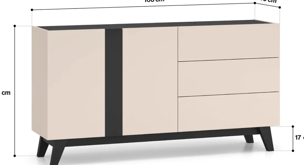 Meble Dla Dzieci|Meble Młodzieżowe>ML Meble Komoda młodzieżowa 160 cm do pokoju FERIO cashmere