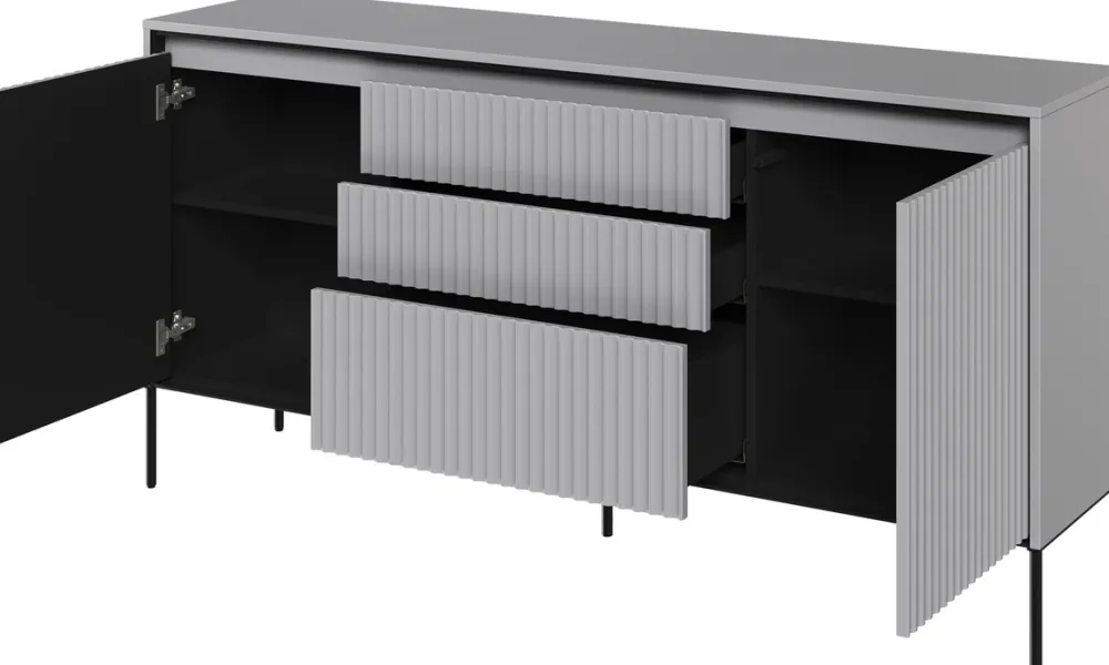 Zestawy Mebli Do Salonu|Komody>lenart. Komoda nowoczesna do salonu z frezowanymi frontami i szufladami TREND