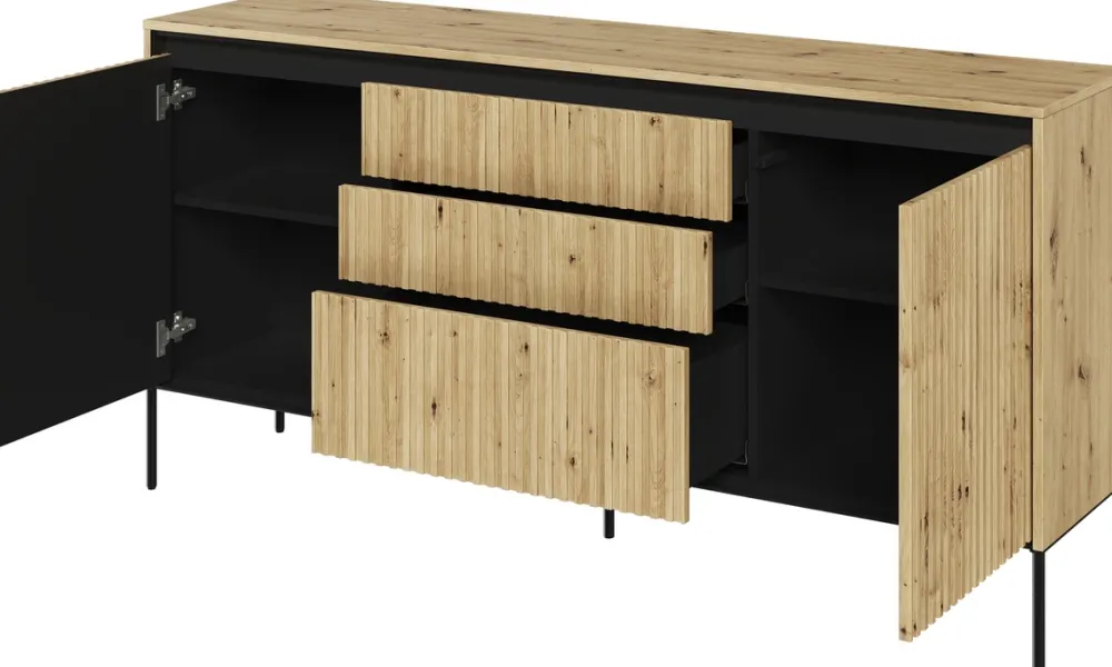 Komody|Zestawy Mebli Do Salonu>lenart. Komoda nowoczesna z frezowanymi frontami i szufladami TREND