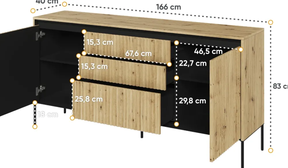 Komody|Zestawy Mebli Do Salonu>lenart. Komoda nowoczesna z frezowanymi frontami i szufladami TREND