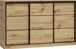 Komody>BROMARKT Komoda przesuwna 160 cm z szufladami i drążkami LOFT dąb artisan