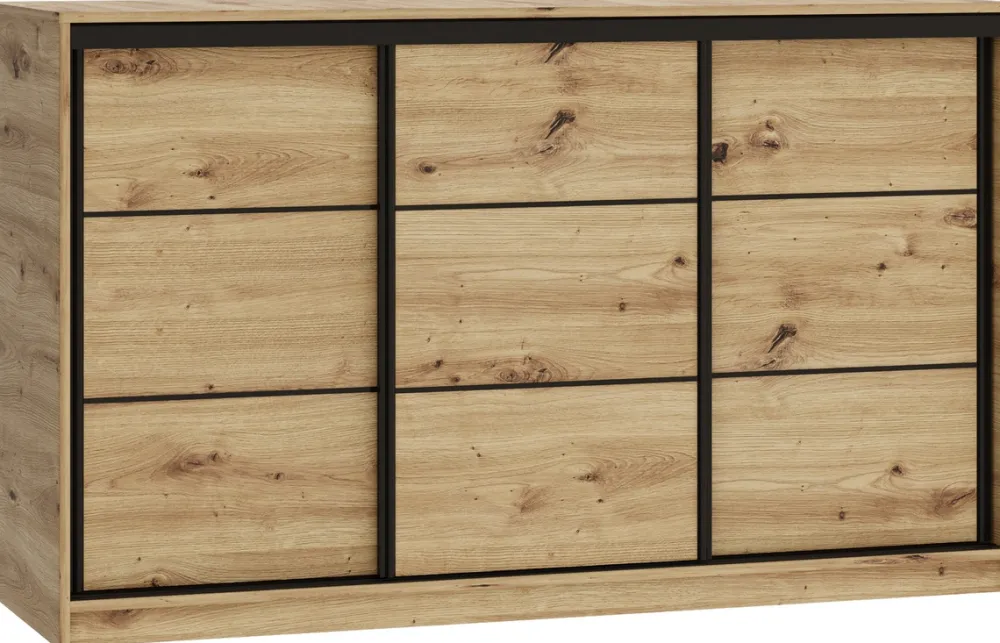 Komody>BROMARKT Komoda przesuwna 160 cm z szufladami i drążkami LOFT dąb artisan