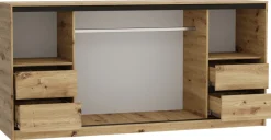 Komody>BROMARKT Komoda przesuwna z drążkiem i szufladami 200 cm LOFT dąb artisan