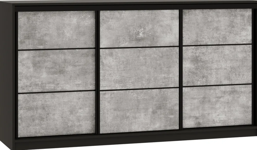 Komody>BROMARKT Komoda przesuwna z drążkiem i szufladami 180 cm LOFT beton