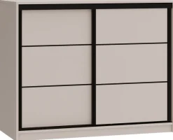 Komody>BROMARKT Komoda przesuwna z drążkiem do sypialni 120 cm LOFT beż piaskowy