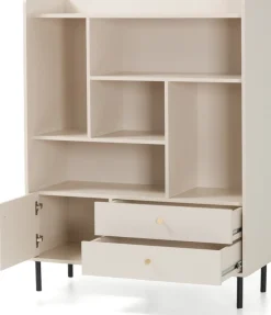 Zestawy Mebli Do Salonu|Komody>MEBLAR Komoda regał na książki z szufladami 103,5 cm GAVIA beż piaskowy