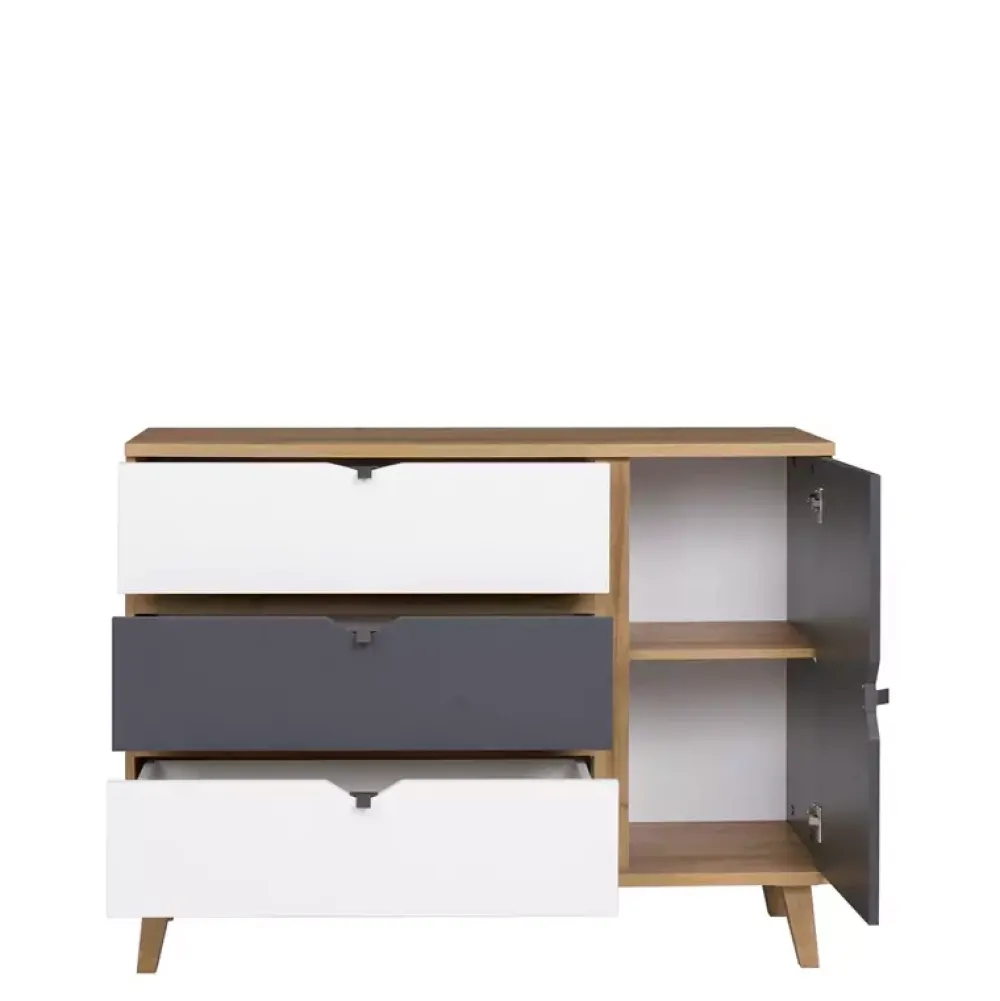 Meble Dla Dzieci|Meble Młodzieżowe>GiB Meble Komoda skandynawska z szufladami 120 cm MERKURY