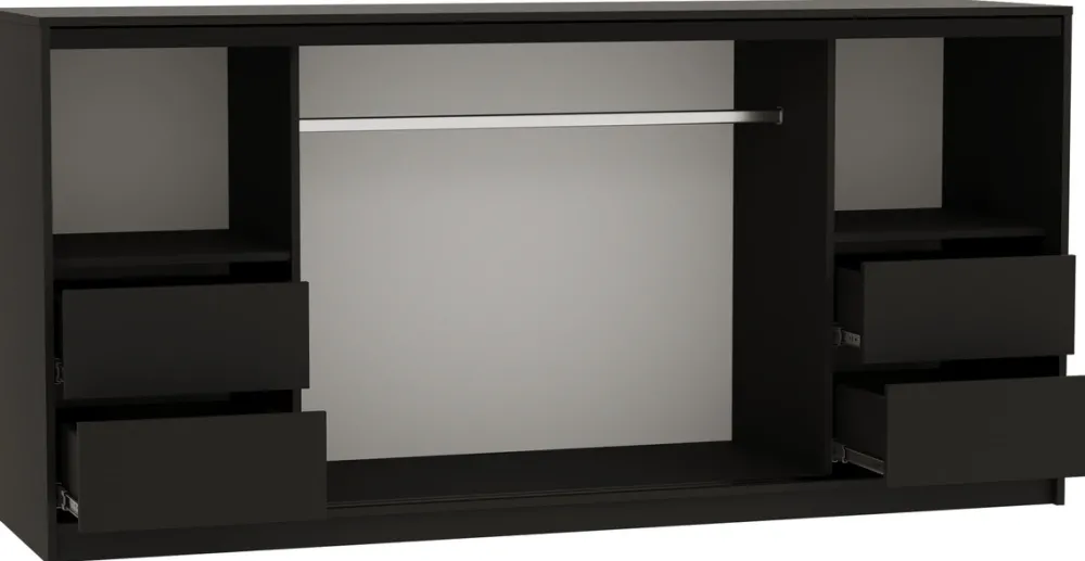 Komody>BROMARKT Komoda trzydrzwiowa do sypialni z szufladami i drążkiem 200 cm LOFT