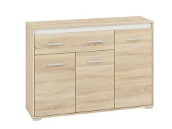 Zestawy Mebli Do Salonu|Zestawy Mebli Młodzieżowych>ML Meble Komoda trzydrzwiowa z szufladą 120 cm AVO dąb sonoma