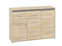 Zestawy Mebli Do Salonu|Zestawy Mebli Młodzieżowych>ML Meble Komoda trzydrzwiowa z szufladą 120 cm AVO dąb sonoma