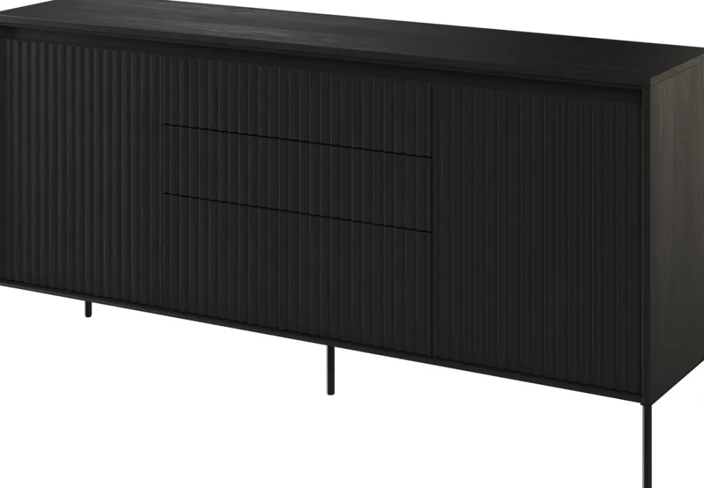 Komody|Zestawy Mebli Do Salonu>lenart. Komoda w stylu nowoczesnym z szufladami do salonu TREND czarny
