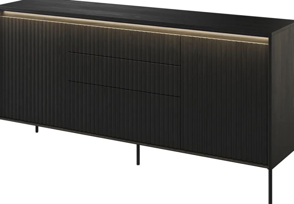 Komody|Zestawy Mebli Do Salonu>lenart. Komoda w stylu nowoczesnym z szufladami do salonu TREND czarny
